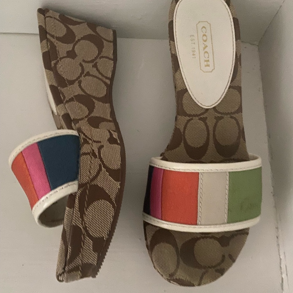 Coach Ellah Women's Multicolor Slide Sandals - Picture 2 of 9